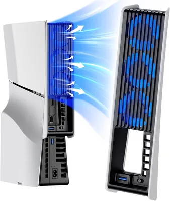 Ventilateur pour PS5 Slim KIWIHOME avec Ajustement Automatique de la Vitesse, Plus Silencieux et Éclairé par LED - USB 3.0 - Meilleur Prix