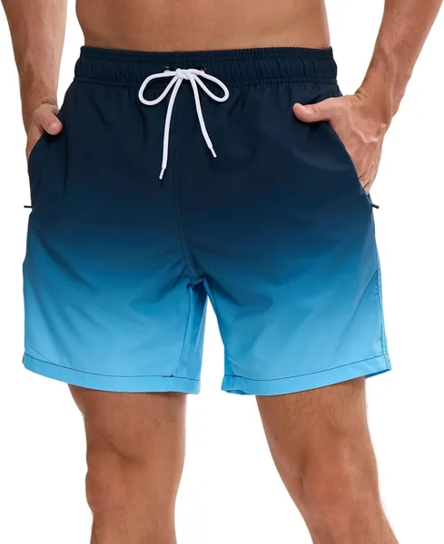 Maillots de bain pour hommes Vorvowry Quick Dry Imperméables Shorts de Plage Gradient Coloré Été pour Natation Course - Meilleur Prix