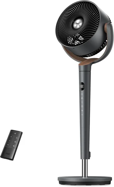 Dreo Very Quiet Standing Fan with Remote Control, Large Fan 20dB with DC Motor, 120 Oscillation, 3 Modes, Adjustable Height 37-42 Inches, TurboPoly 512 Floor Fan
