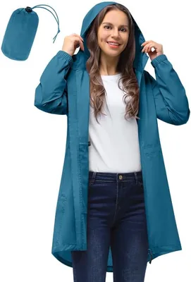 33000ft Women's Rain Jacket - Lightweight Hooded Windbreaker