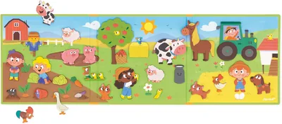 Janod - Magnéti'Stories La Ferme - Jeu magnétique éducatif 30 aimants - Jouet pour enfants en carton FSC - Développe l'imagination