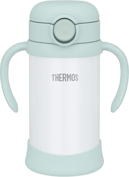 Thermos Vacuum Insulated Baby Straw Mug with Integrated Drink Spout and Gasket 350 ml Mint for Cooling Only FJT-350 MNT