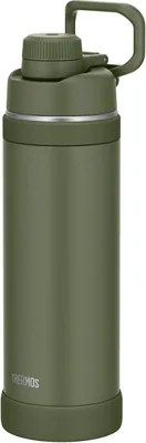 サーモス FJU-1000 KKI 真空断熱スポーツボトル、33.8 オンス（1000 ml）、カーキ、食洗機対応、ハンドル付き