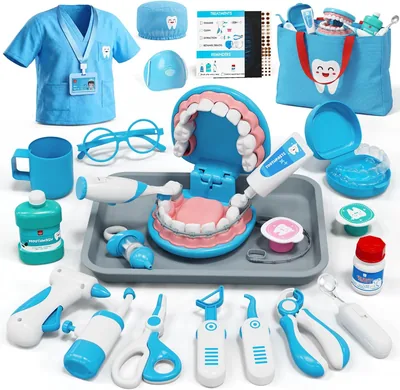 Lehoo Castle Doctor Kit for Kids, Blue Dentist Play Set | 10% Off