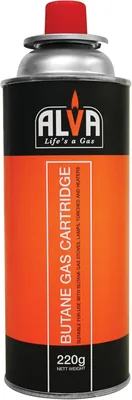 ALVA Butane Canister 220g | Portable & Versatile for Home, Camping LPGSA Certified