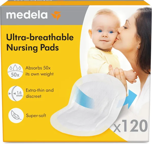 Medela Ultra Soft Nursing Pads, Highly Absorbent, Super Soft, Discreet Design for Comfortable Wear, Pack of 120