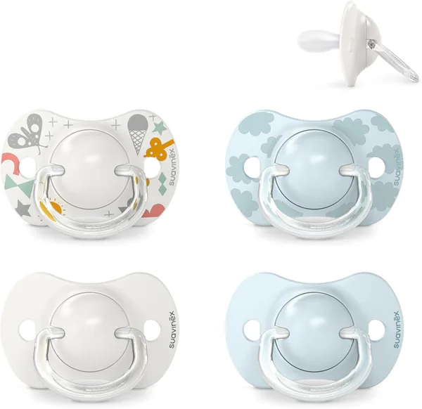Suavinex Pack of 4 Soothers with Physiological Silicone Teat SX Pro