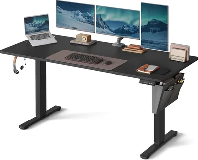 SONGMICS Elektrisk Schreibtisch, höjningsreglering utan stegar, 160 x 70 cm, USB-C Port, Ink Black LSD136B01 - 25% Off