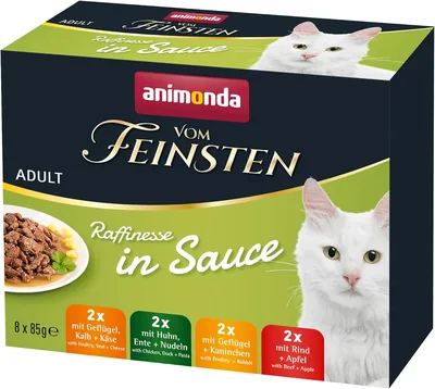 Animonda Vom Feinsten Adult Rffinesse, mokra karma z sosem dla dorosłych kotów, 8 x 85 g opakowanie mieszane | Mokra karma dla kotów
