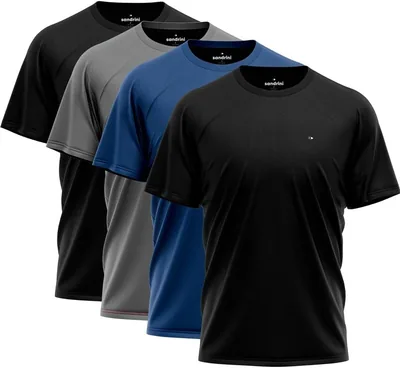 Kit 4 Camisas Dry-fit Sandrini Masculina para Academia Treino UV