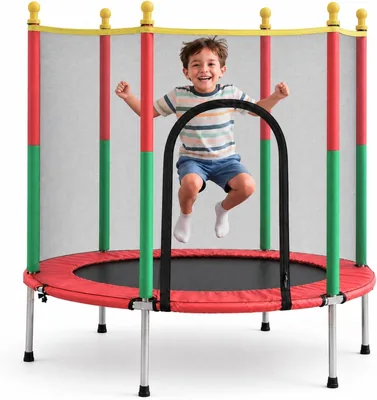 Trampolim Infantil Colorido com Rede e Zíper - 22% de Desconto