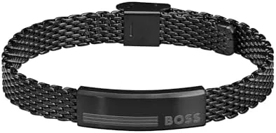 Hugo Boss Mesh Chain Bracelet 1580612 Black One Size Best Deal