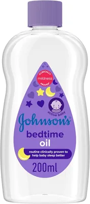 Johnson's Baby Bedtime Moisturising Oil, 200ml - Mildness Formula for Delicate Skin