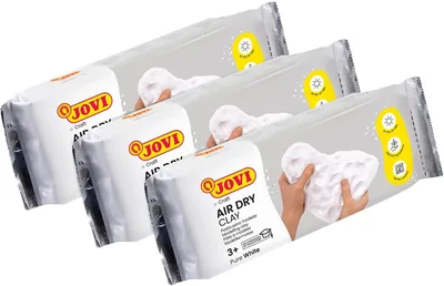 Jovi Air Dry Kit de 3 x 250 g, Arcilla para Secado al Aire, Blanca | Libre de Horno, No Tóxica y Sin Gluten Pasta de Modelado