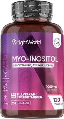 Inositol 4000mg Tableter med Chrome, Vitamin B6 & B9 (som Folic Acid) - 120 vegana tableter - 1 månaders konsumtion - Alternativ, 23% avrapning