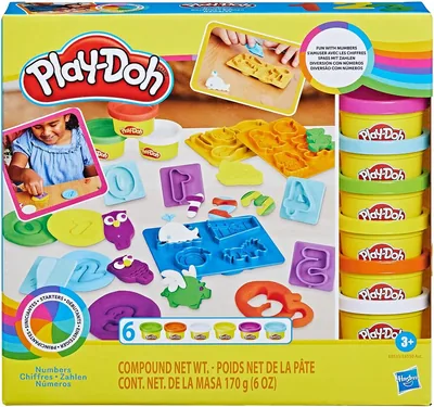 Play-Doh Massinha de Modelar Kit Inicial de Números - 6 Potes + Acessórios | Melhor Preço