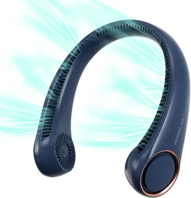 Morelax Neck Fan, Portable Neck Fan,Hands Free Bladeless Mini Fan with 360°Cooling Airflow, 3 Speeds