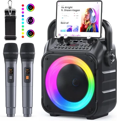 Ankuka Machine à Chants avec 2 Microphones pour Adultes et Enfants, Enceinte Bluetooth Portable avec Système PA, Compatibilité TWS/FM/AUX - Meilleures Offres