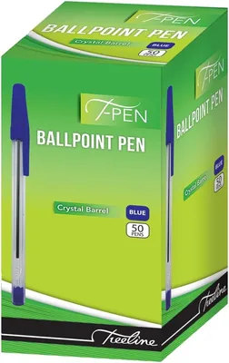 Treeline Crystal Barrel Ballpoint T-Pen 50-Piece Set, Blue - Save 18% Off