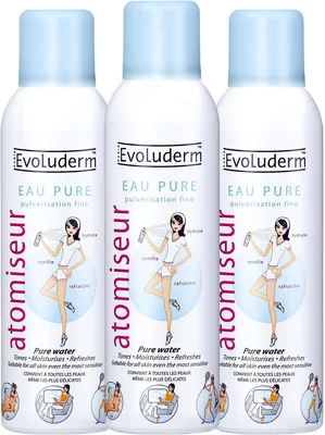 Atomiseur d'eau pure EvoluDerm - Origine naturelle - Vegan - Fabriqué en France (3 x 150 ml) Best Deal