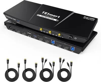 TESmart KVM Switch 4K@60Hz 2 Monitor Support