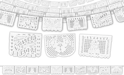 CIR Aresanias - Papel Picado Guirnaldas para Boda | Kit de 10 tiras de 5 metros (50 metros)