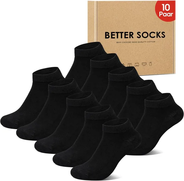IceReco 10 Paia di Calze Uomo Corte Estate Cotone Sportive Senza Mostra per Corsa Trekking Tennis Elastiche - 5% di Sconto