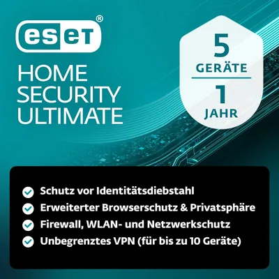 ESET HOME Security Ultimate 2026 | 5 Geräte | 1 Jahr