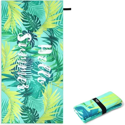 Serviette de plage microfibre Pameil XXL, 200x100 cm, anti-sable, légère et rapide séchage