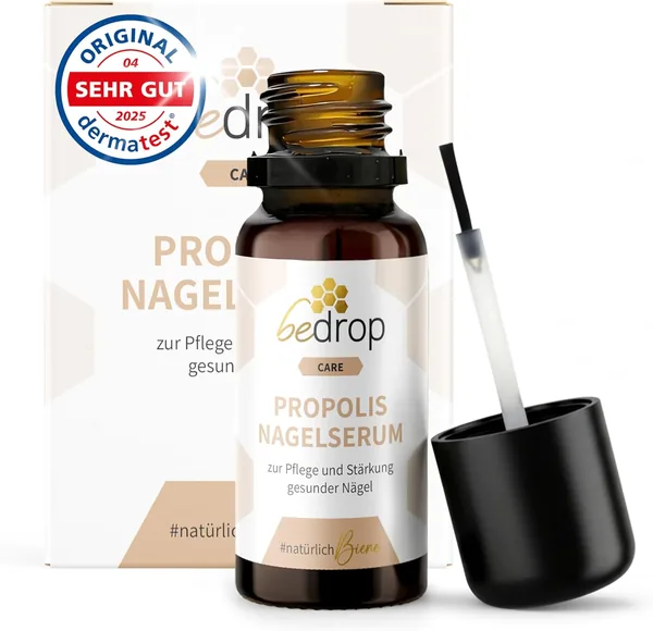 bedrop Propolis Nail Serum - High Dose Skin Care for Nail Fungus I Nail Care Formula with Tea Tree Oil I Quick & Intensive Effect - 10 ml