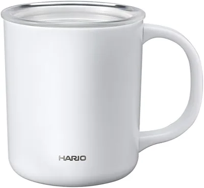 HARIO CMG-350-W 350ml Vacuum Insulated Mug with Lid, White - 5% Off