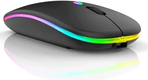 Mouse Sem Fio Recarreg vel Wireless Bluetooth Optico Led Rgb Colorido Ergon mico Usb 2.4 Ghz Notebook Computador Pc Desktop Linha Premium