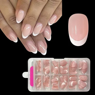 Zahriva Franse Pers Op Nagels Korte Amandelvorm Volledige Dekking Nagel Tips Voor Gelnagels, 7.99€ - Best Deal