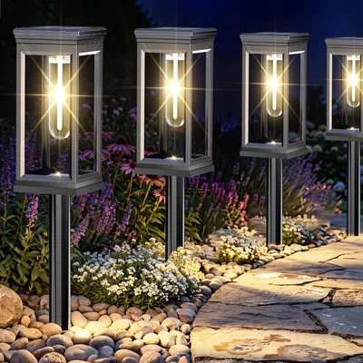 BrightStar Solar Lights 8 Pack Pathway Waterproof