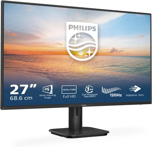 Philips 27E1N1100A Monitor 27 Inch FHD, 100Hz, IPS, 1 ms MPRT, Adaptive Sync.