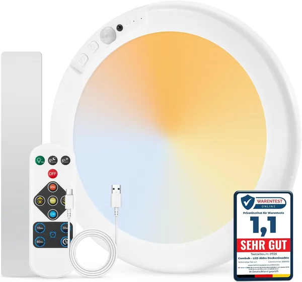 Combuh Battery Lamp with Motion Sensor Ceiling Light Garage