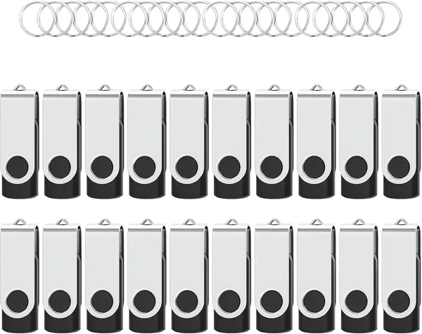 Pendrive Woolken 4GB 20 Unidades, USB 2.0, para Ordenadores PC y Mac