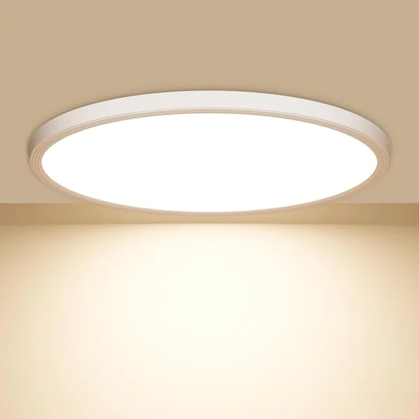 OUILA 22 cm LED Ceiling Light, 18 W 4000 K Modern Ceiling Lamp 1600 LM Bedroom Ceiling Light for Hallway, Kitchen, Living Room, Office, Garage, Basement, Hall, Balcony - Natural White