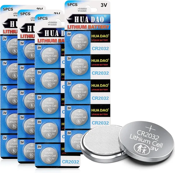 CHEFFS 20PCS 3V Lithium Coin Cell CR2032 Watch Battery Replacement for Apple AirTag Car Key Fob Remote LED Light Candles