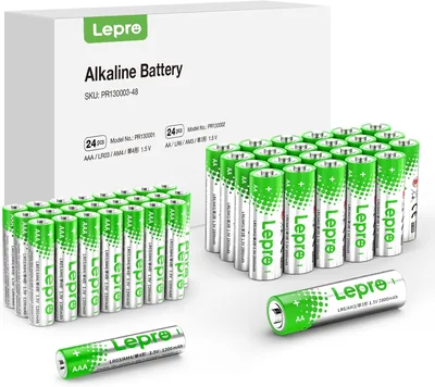 Lepro AA & AAA Batteries 24 Pack, High Capacity Alkaline