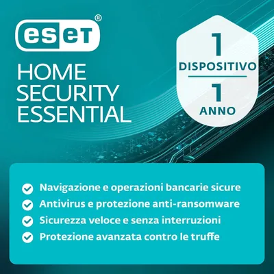 ESET Home Security Essential 2026 | 1 dispositivo | 1 anno | Sicurezza per la Banca e il Navigatore, Firewall, Network Inspector inclusi | Wi