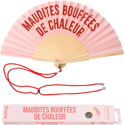 Ventilateur Original Fisura en Bois Moderne et Amusant avec Pendentif, M*dit Puffs Rose (42.5 x 23 cm, 26 x 4 x 15.5)