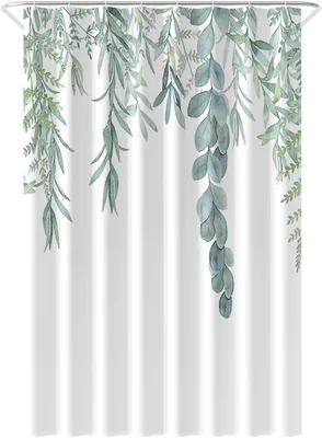 Rideau de douche Loti Living Anti-Mould 120 x 200 cm - Plante suspendue - Polyester - avec anneaux
