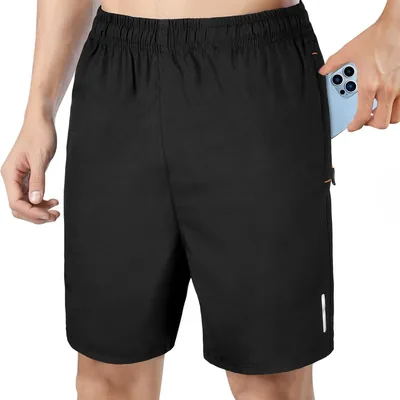 Shorts de course AUYAO pour hommes - Séchage rapide, poches à glissière, été, décontracté - Short de sport élastique