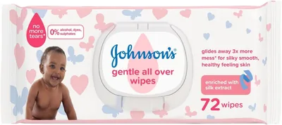 Johnson's Baby Gentle All Over Wipes 72 Packs - Best Deal