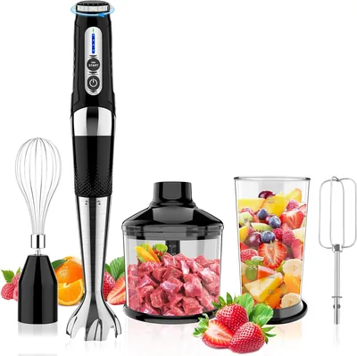 Cordless Immersion Blender 4-in-1 Rechargeable Hand Blender 700ml Chopper 21-Speeds