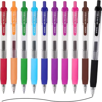 EYEYE G-103 Gel Pens 0.5mm, 10 Pack Multicolor
