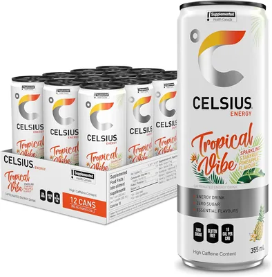 CELSIUS Tropical Vibe Energy Drink - 12 x 355ml