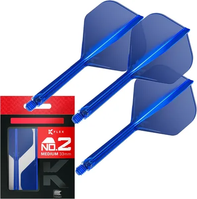 Target Darts Zintegrowane Lotki i Shafty K Flex, No.2 | Zestaw 3 Lotek K-Flex - No2, Kflex All In One Moulded Dart Flight & S