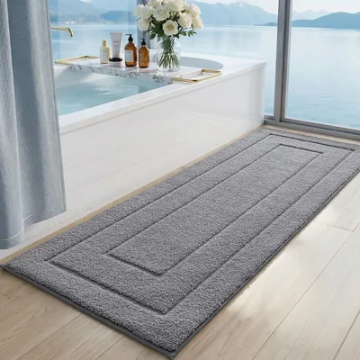 DEXI Non-Slip Badmat, Mätig Microfiber Badteppan, Vattenkänslig, Tillfällig Omgävebar, Extra Stört Duschmatter för Badet